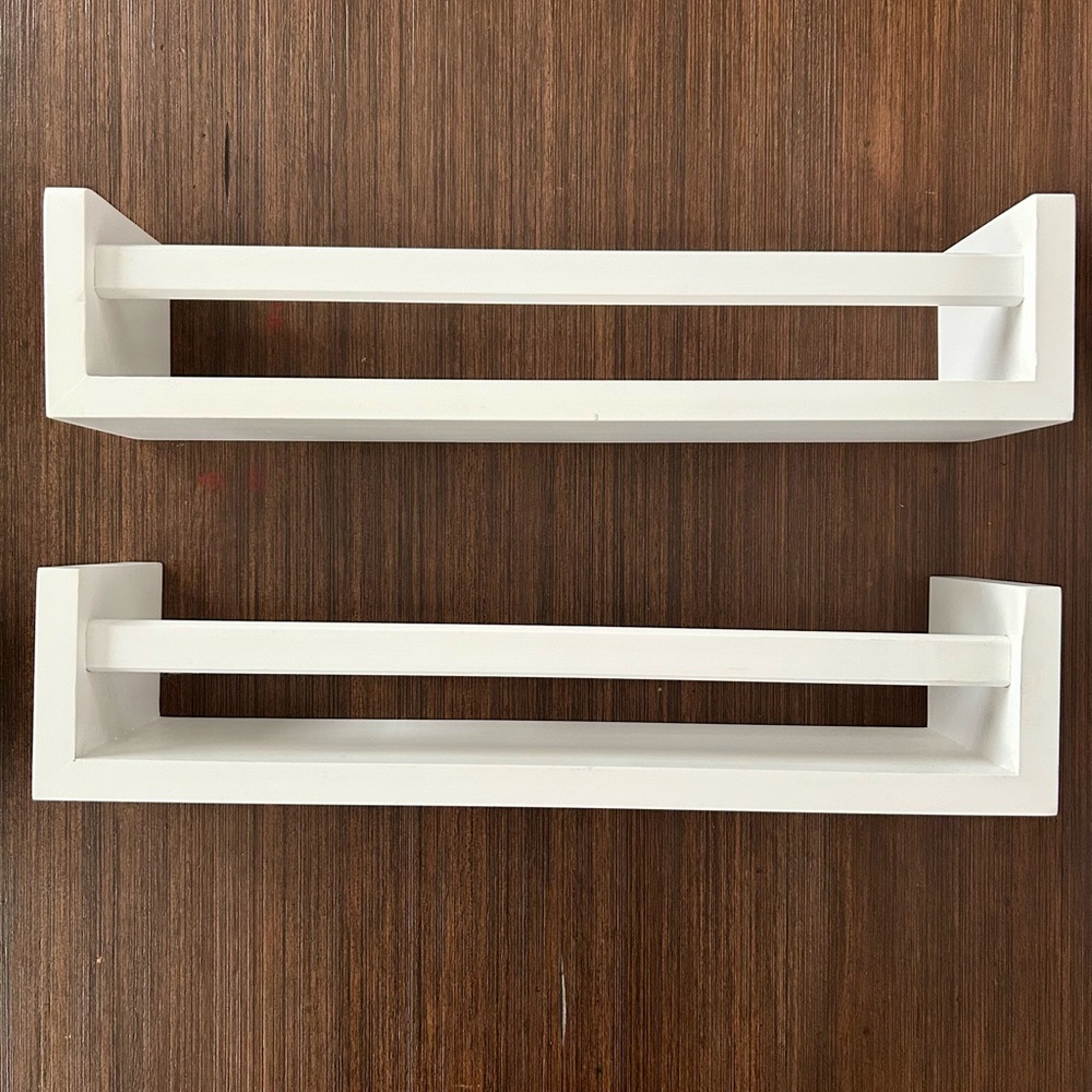 Nursery Floating Shelves Modern White Wall Shelf Set